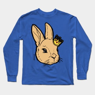 Cute Easter Bunny Rabbit wearing Crown for Easter Kings and Queens! Long Sleeve T-Shirt